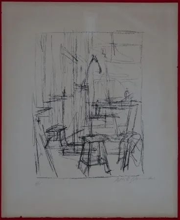 Litografía Giacometti - The Studio with Head of Horse (II)