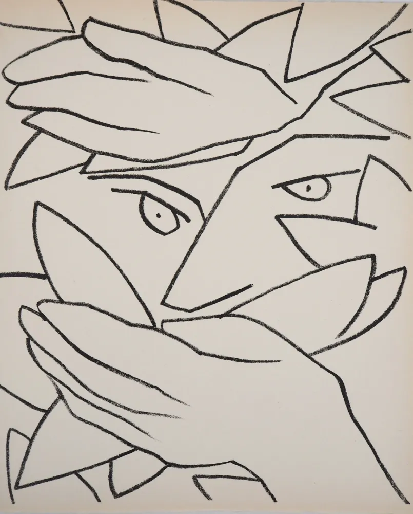 Litografía Gilot - L'homme camouflé