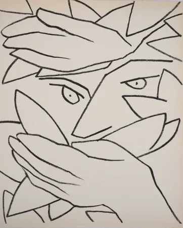 Litografía Gilot - L'homme camouflé