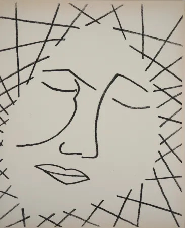 Litografía Gilot - PAGE D AMOUR : REVERIE