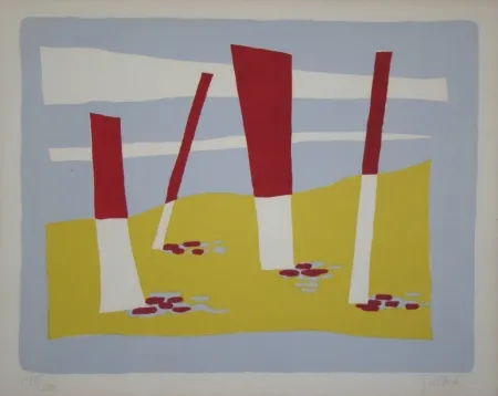 Litografía Gischia - La Plage