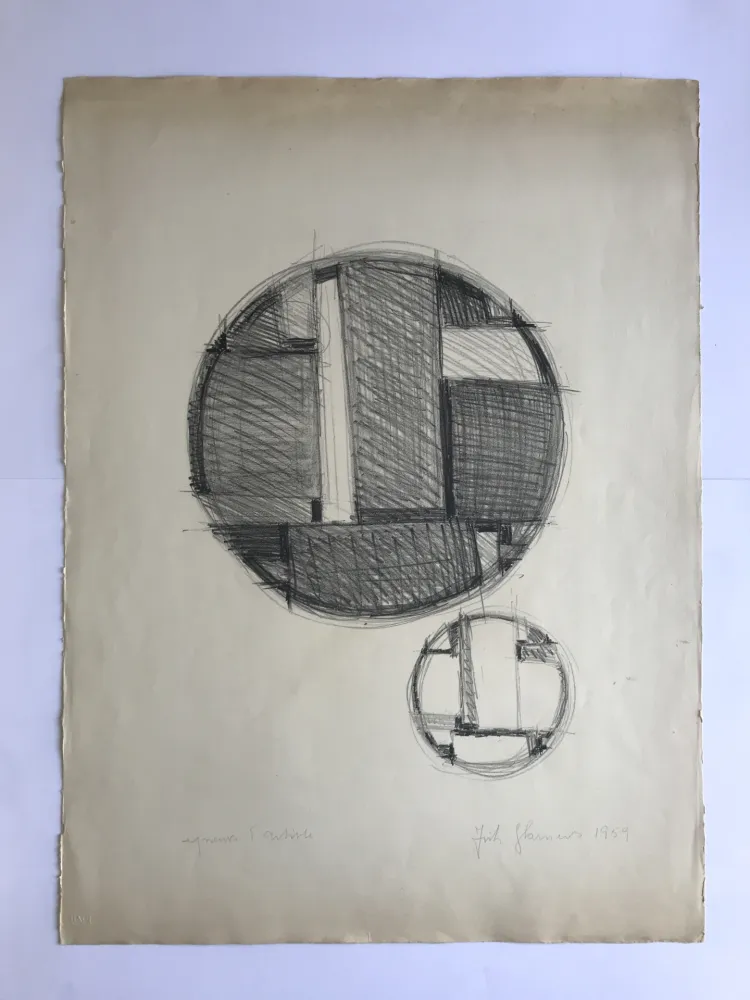 Litografía Glarner - Drawing for Tondo no. 1