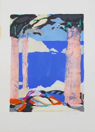 Litografía Godard - Symphonie en bleu IV