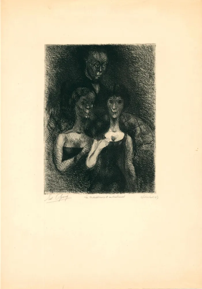 Grabado Goerg - La naissance d'un sentiment