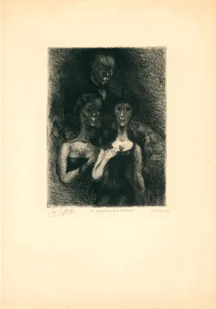 Grabado Goerg - La naissance d'un sentiment