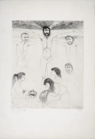 Grabado Goerg - Le Christ, c. 1960s-1970s - Hand-signed!