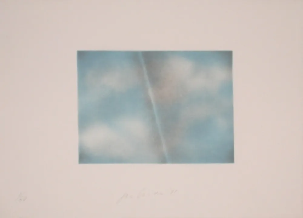 Litografía Goode - Grey Folded Clouds - II Blue and white