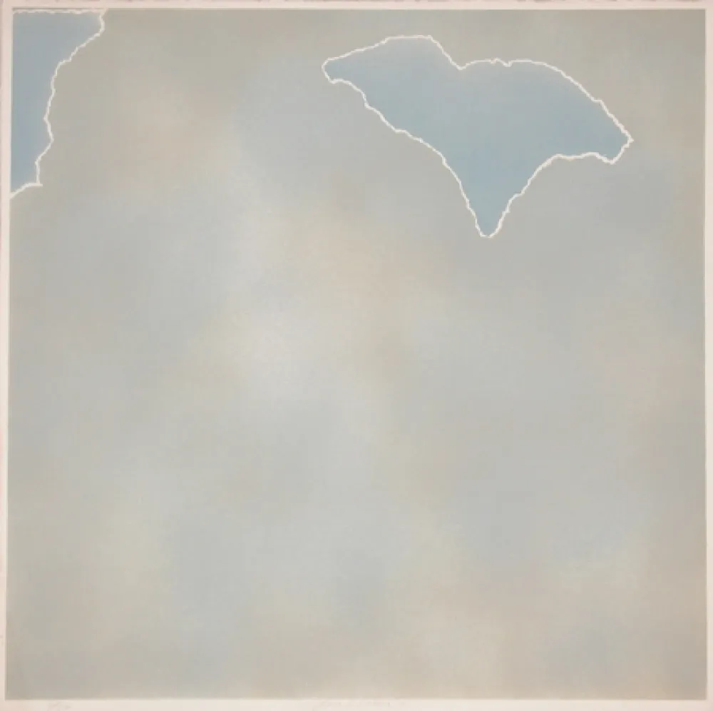 Litografía Goode - Untitled (blue paper clouds)