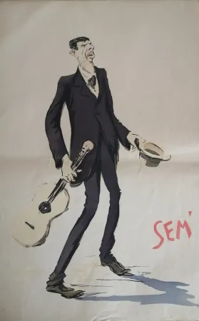 Litografía Goursat - SEM - Caricature Album Marseillais