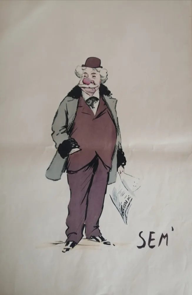 Litografía Goursat - SEM - Caricature Album Marseillais