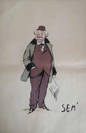 Litografía Goursat - SEM - Caricature Album Marseillais