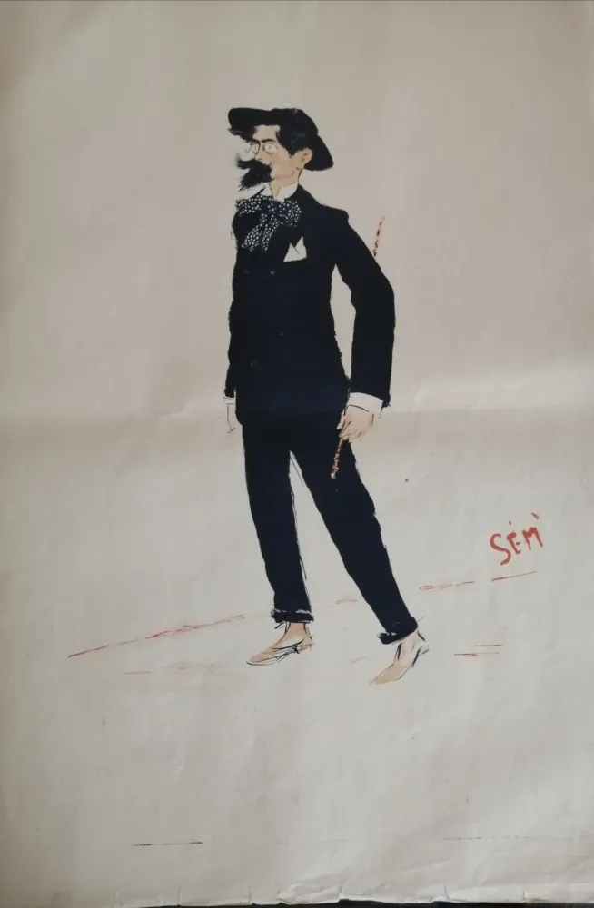 Litografía Goursat - SEM - Caricature Album Marseillais