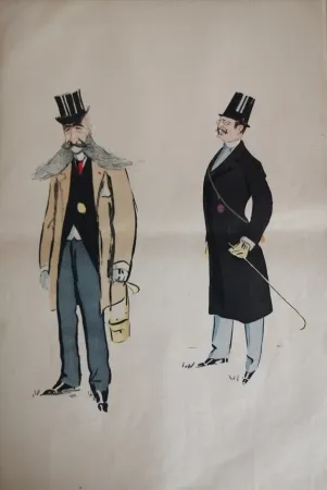 Litografía Goursat - SEM - Caricature Album Marseillais