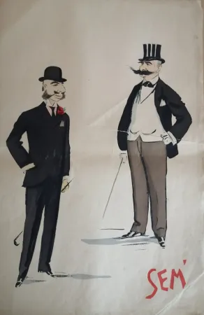 Litografía Goursat - SEM - Caricature Album Marseillais