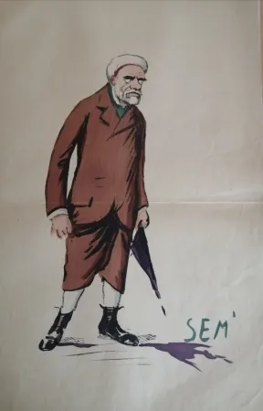 Litografía Goursat - SEM - Caricature Album Marseillais