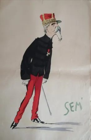 Litografía Goursat - SEM - Caricature Album Marseillais