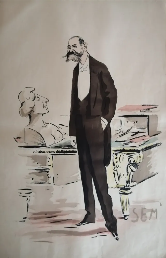 Litografía Goursat - SEM - Caricature Album Marseillais