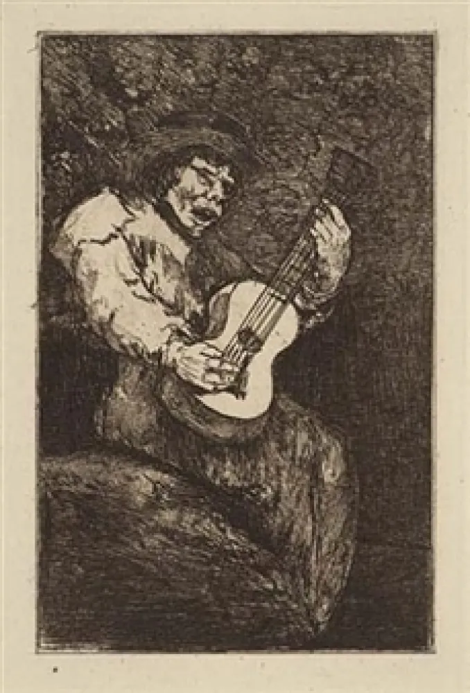 Aguafuerte Y Aguatinta Goya - El cantor ciego / The Blind Singer