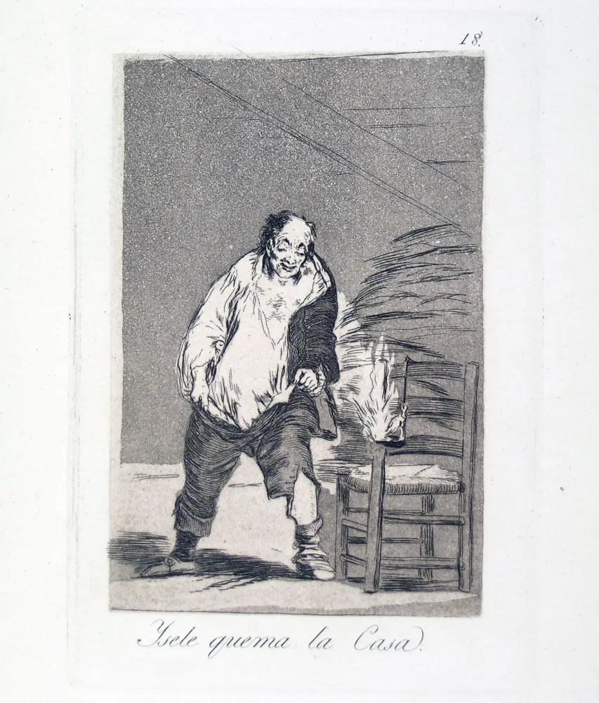 Aguafuerte Y Aguatinta Goya - YSELE QUEMA LA CASA 
