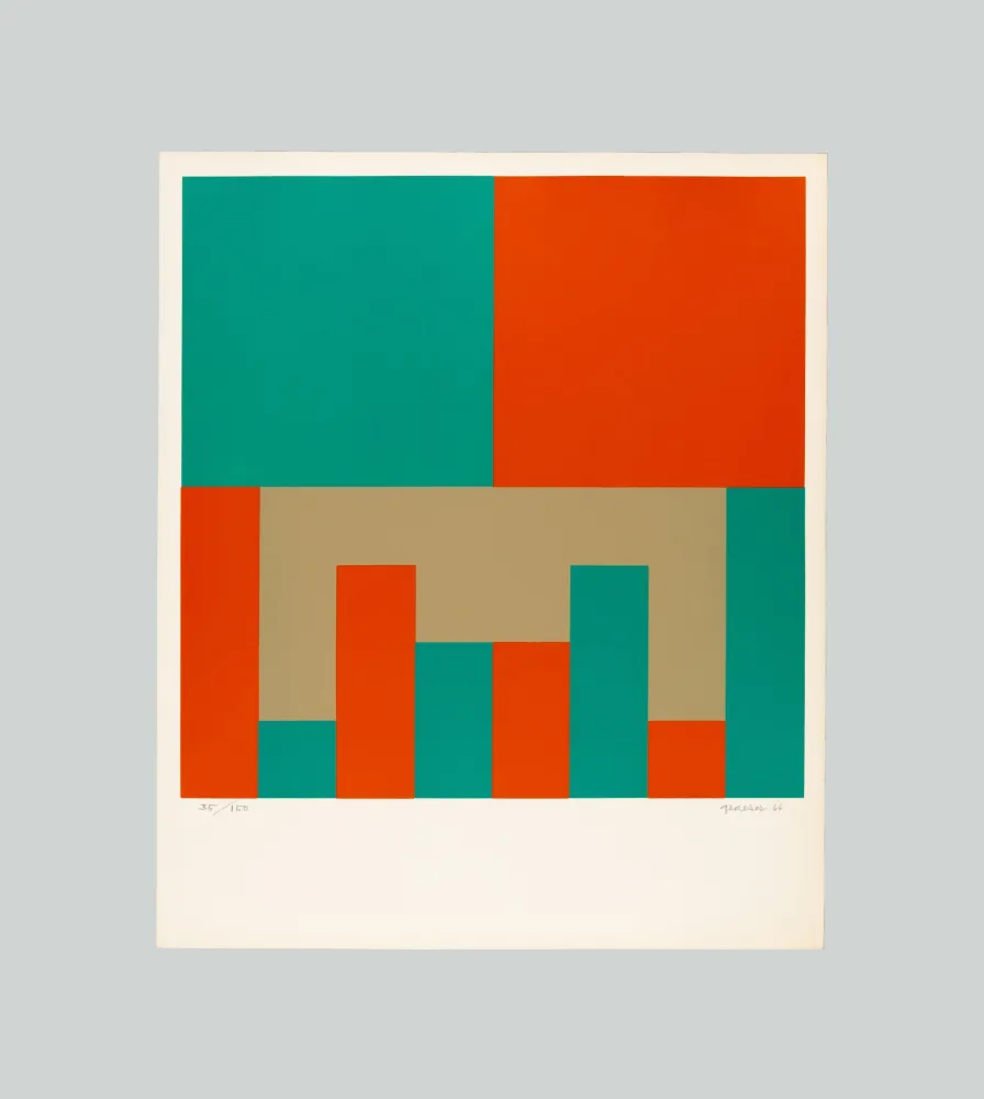 Serigrafía Graeser - Grun - Orange konstellation