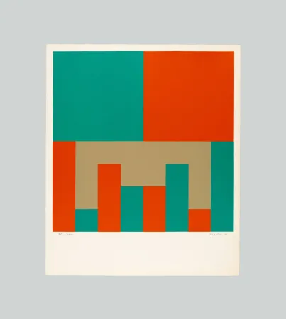 Serigrafía Graeser - Grun - Orange konstellation