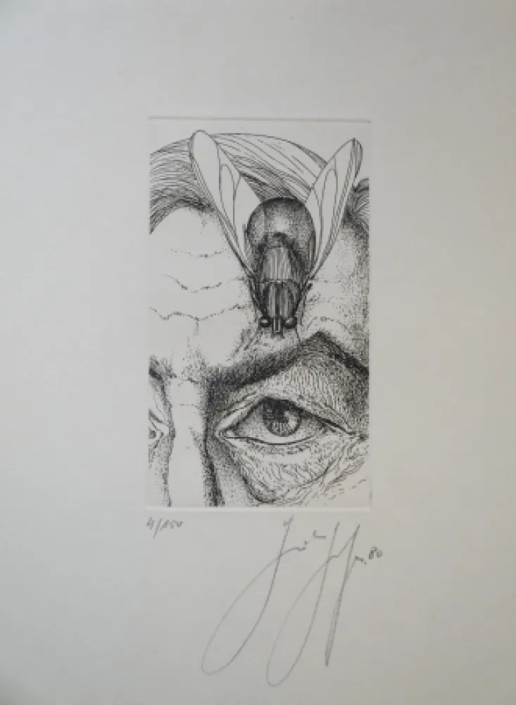 Grabado Grass - Selbstporträt mit Fliege