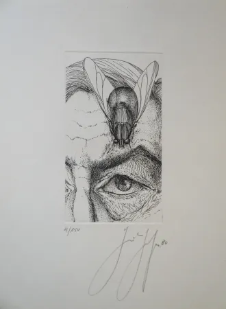 Grabado Grass - Selbstporträt mit Fliege