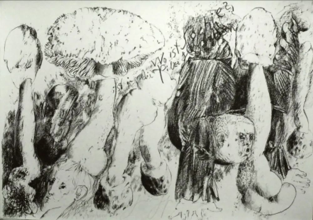 Litografía Grass - Senza titolo