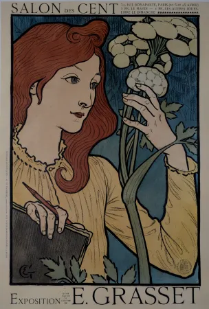 Litografía Grasset - Salon des Cent / Exposition E. Grasset.