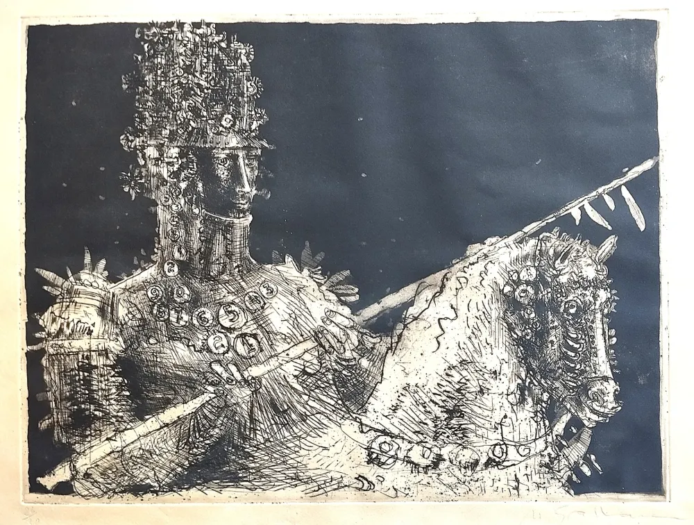 Aguafuerte Grassmann - Cavaleiro