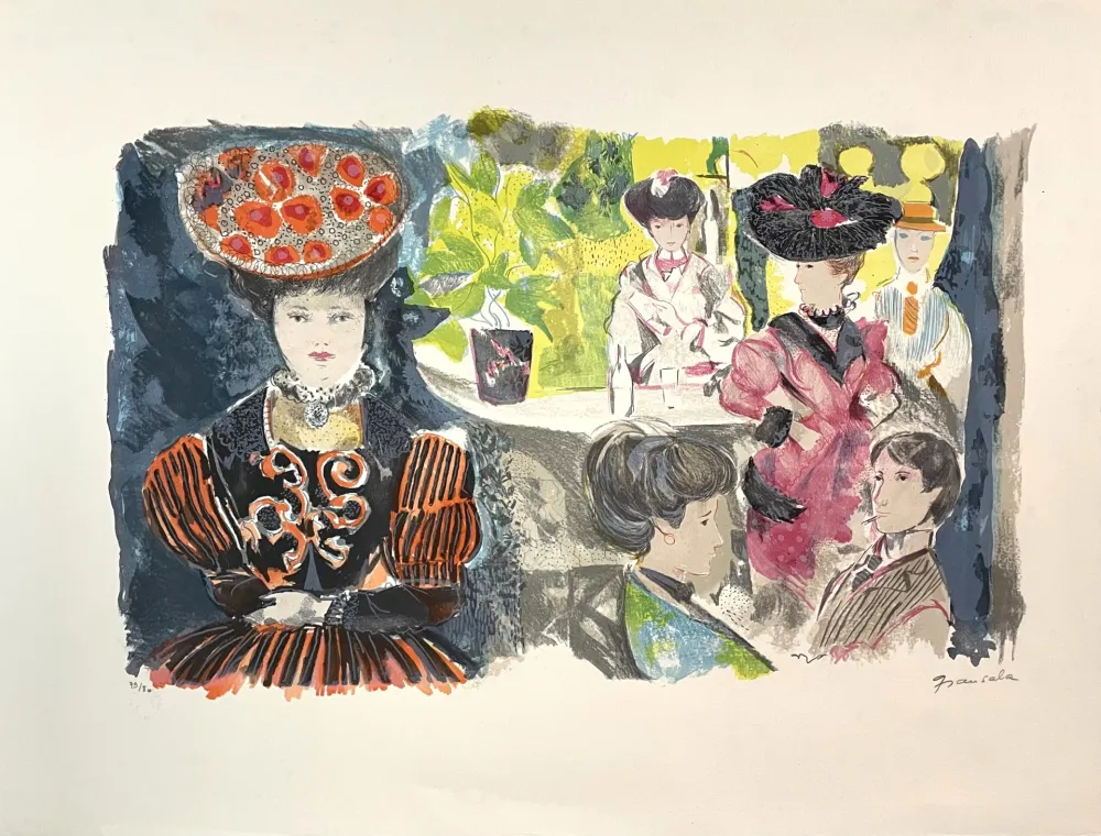 Litografía Grau Sala - Le petit ami