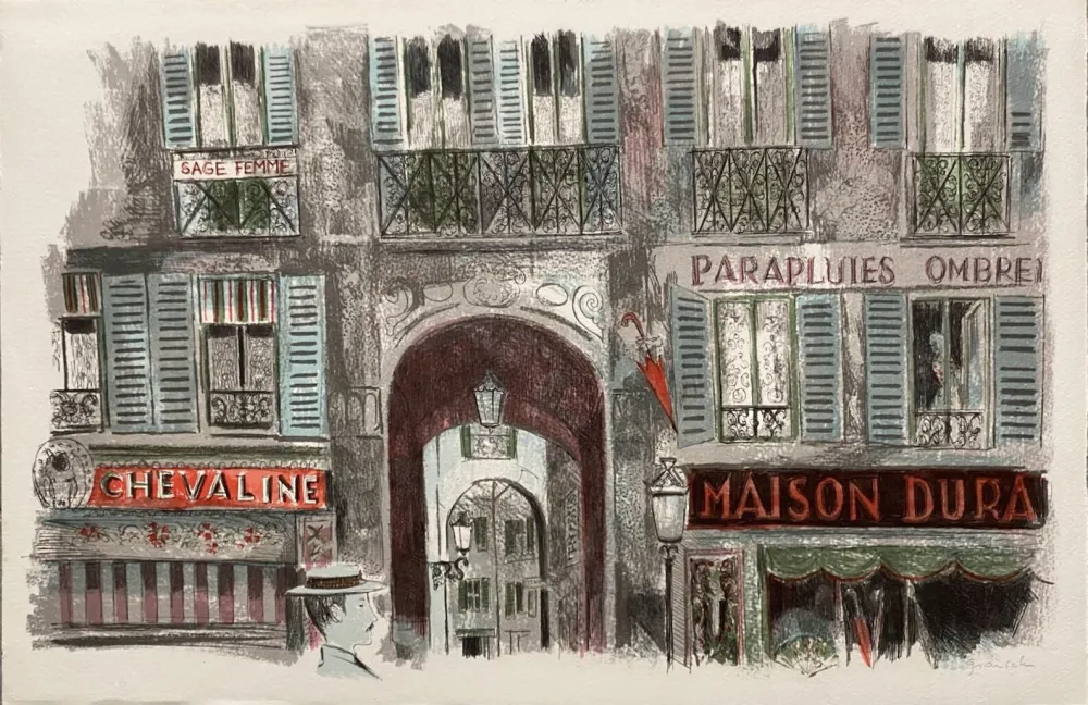 Litografía Grau Sala - Le petit ami