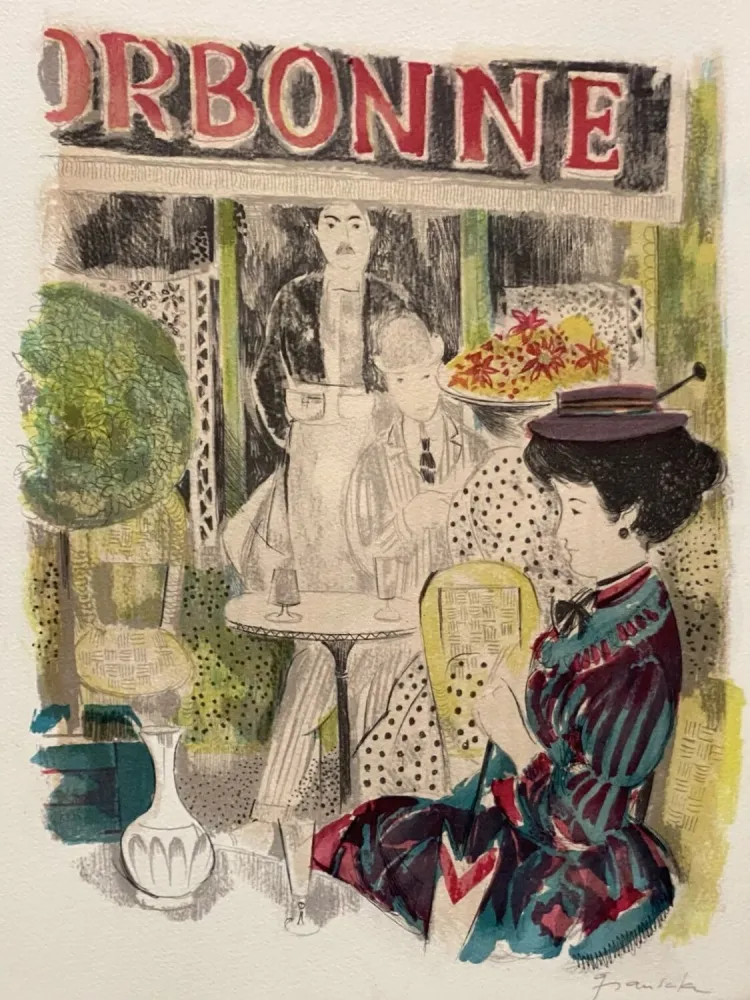 Litografía Grau Sala - Le petit ami