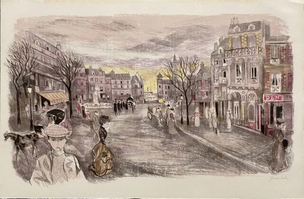 Litografía Grau Sala - Le petit ami