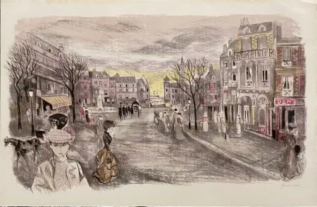 Litografía Grau Sala - Le petit ami