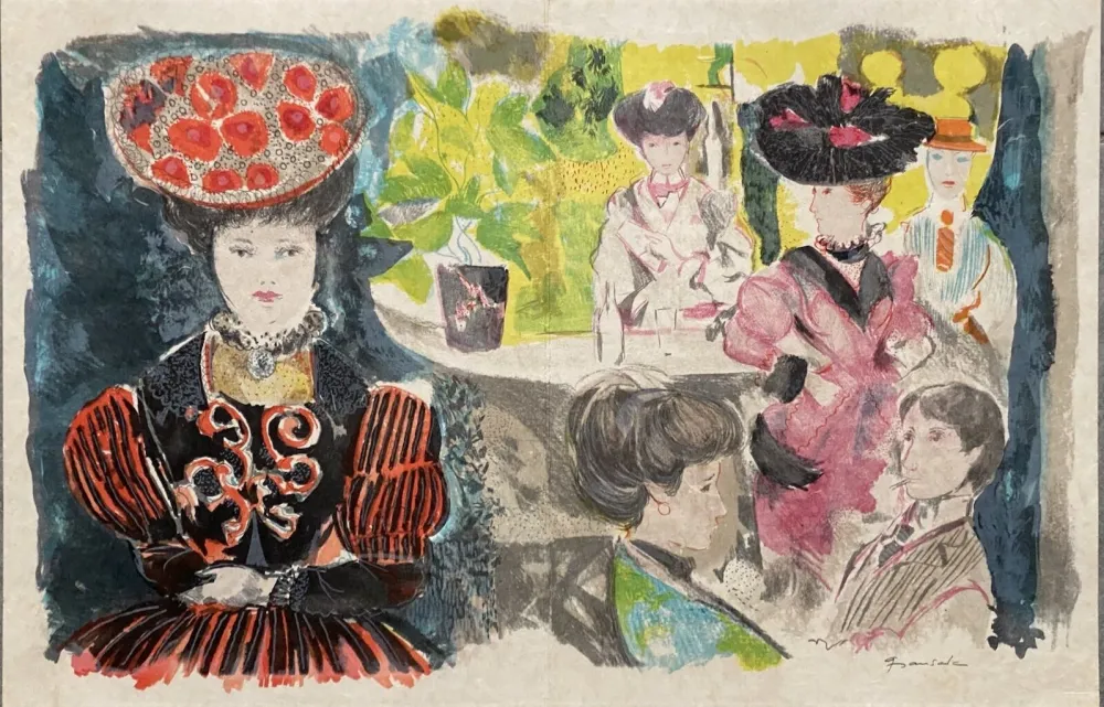 Litografía Grau Sala - Le petit ami