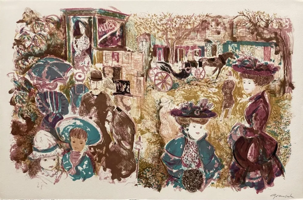 Litografía Grau Sala - Le petit ami