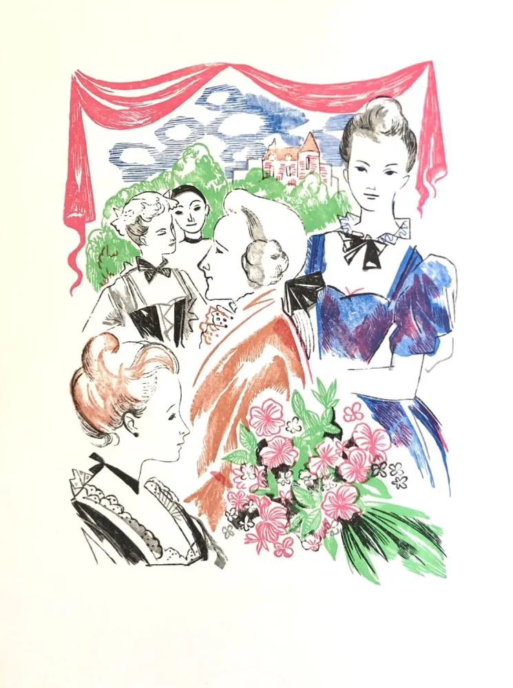 Grabado En Madera Grau Sala - Théâtre de Marivaux