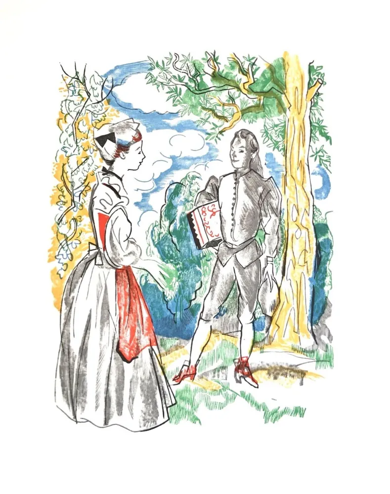 Grabado En Madera Grau Sala - Théâtre de Marivaux