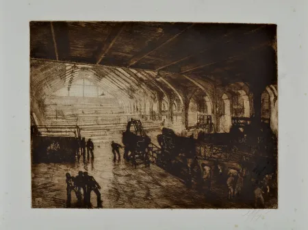 Aguafuerte Greppi - AIRCRAFT CONSTRUCTION SITE, 1915-1918