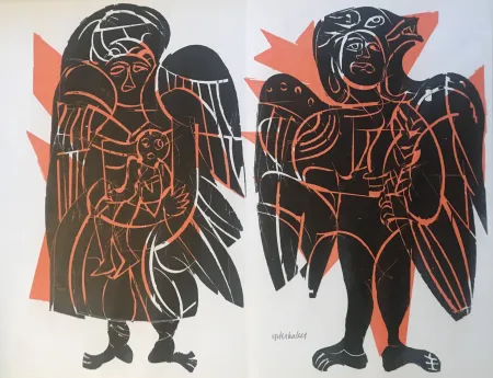 Grabado En Madera Grieshaber - Maria vom helle christlichen Haufen