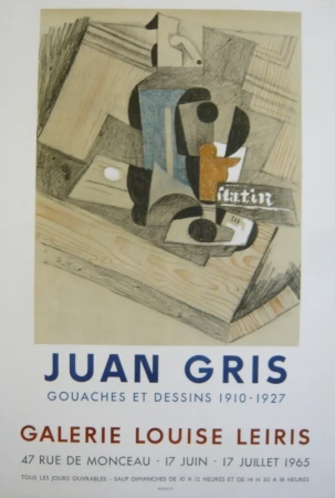 Cartel Gris  - Affiche exposition  galerie Louise Leiris