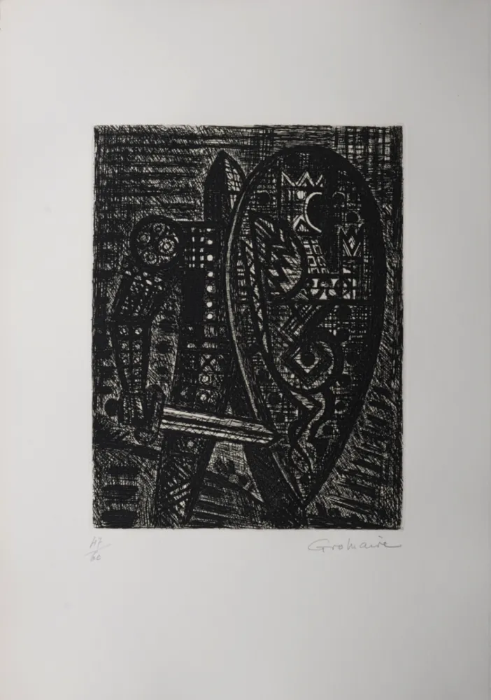 Litografía Gromaire - La révolte, 1958