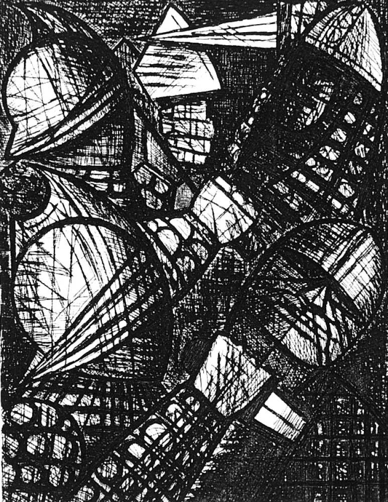 Aguafuerte Gromaire - Le combat