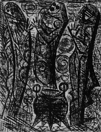 Aguafuerte Gromaire - Les sorcieres