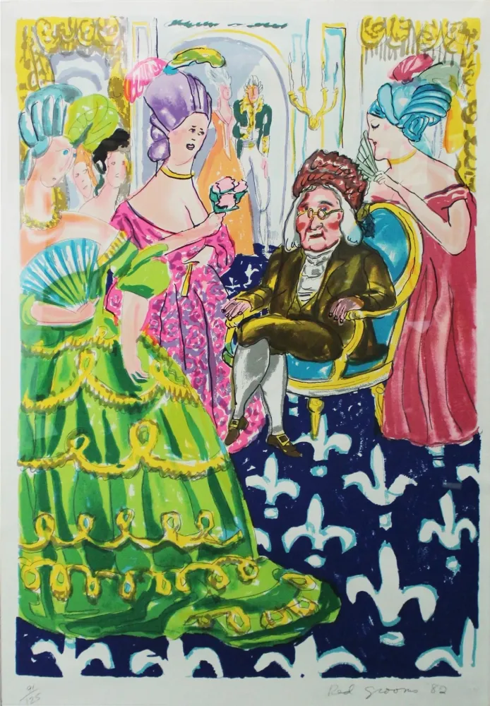 Litografía Grooms - Franklins Reception at the Court of France