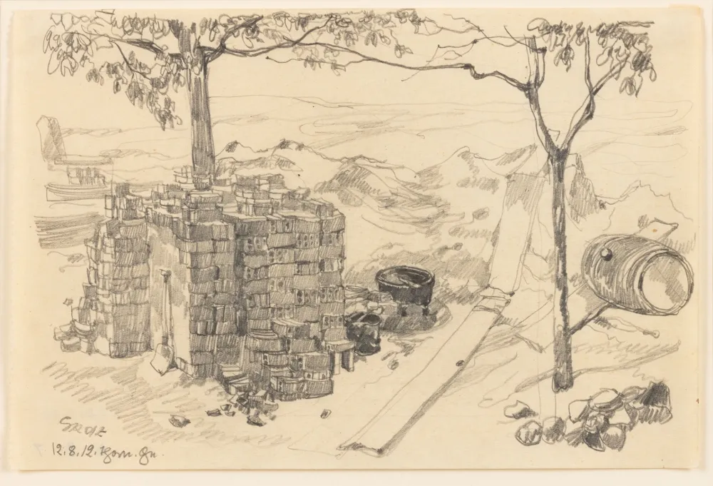 Sin Técnico Grosz - George Grosz (1893–1959) - Baustelle (Thorn) - pencil on paper - 1912