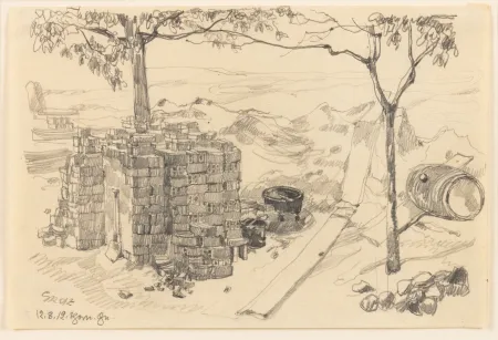 Sin Técnico Grosz - George Grosz (1893–1959) - Baustelle (Thorn) - pencil on paper - 1912