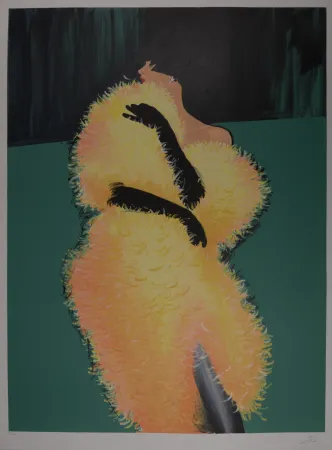 Litografía Gruau - La femme en jaune, 1990 - Hand-signed!