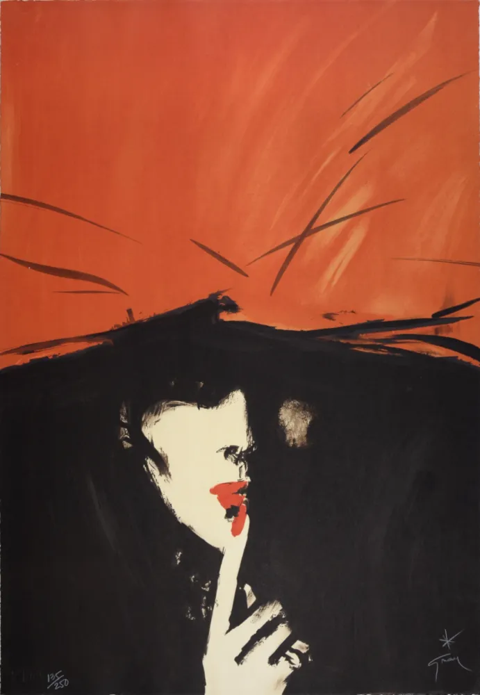 Litografía Gruau - Le secret, 1987 - Hand-signed!